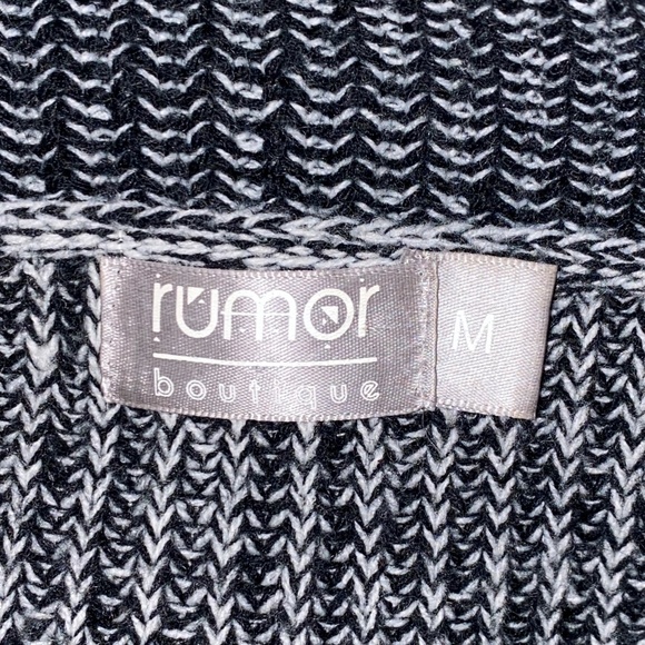 Rumor Oversized Gray Cowl Neck Sweater Zip Elbow Tunic Top Long Sleeve M - Picture 10 of 16